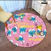 Custom Name The Smurfs Printed Round Rug Carpet Chair Rug Area Rug Entryway Doormats,for Office Chair Living Room Bedroom Kitchen Room.