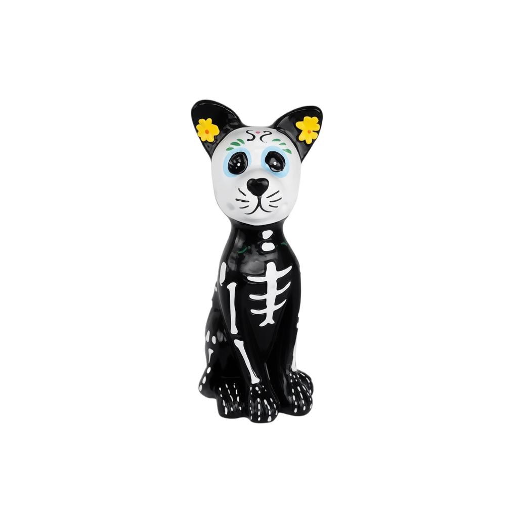 Halloween Hund Desktop-Figur Skelett-Design Harzmaterial Dekoration für saisonale Heim- oder Büro-Tischdekoration