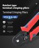 HSC8 6-4A Self-Adjusting Crimping Tool for VE Tube Terminals, 0.25-10mm Range, Quadrilateral Crimping.