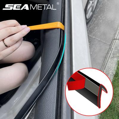 Car Window Seal Strip V Shape Car Side Window Sealing Strip Auto Rubber Side Window Filler Noise Insulation Weatherstrip Sealant