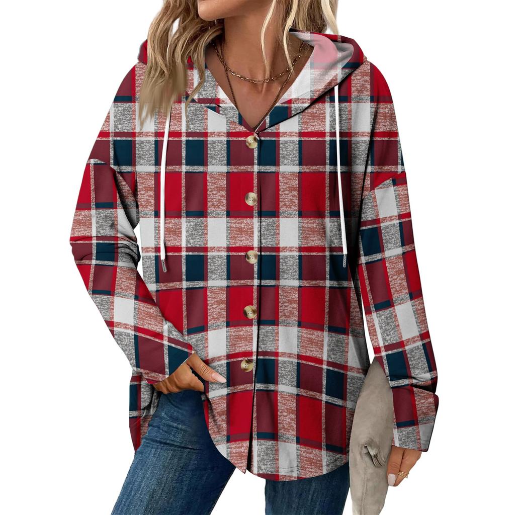 Dámský módní ležérní raglánový kabát se stahovací šňůrkou a dlouhým rukávem, vintage kabát s kapucí na knoflíky