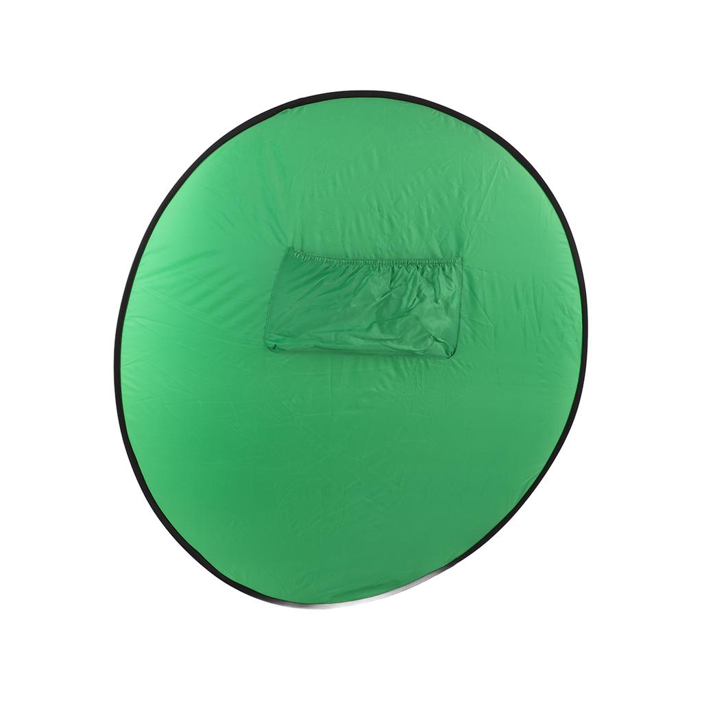 142cm Round Green Backdrop Double Sided Collapsible Background Screen for Live Streaming Video Conference