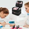 Large Compartment Nails Polish Storage Organizers With EVA Lined Interior Fit Bottles Polish Tool Lamp Travel Case