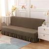 Solid Color Universal Sofa Bed Cover with Skirt - Modern, Simple, Armless Design