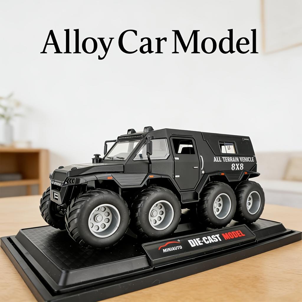 1:24 Legierte Automodelle Russischer Avtoros Shaman 8*8 Diecasts Geländewagen mit Licht und Sound Rückziehfunktion SUV für Jungen Geschenke