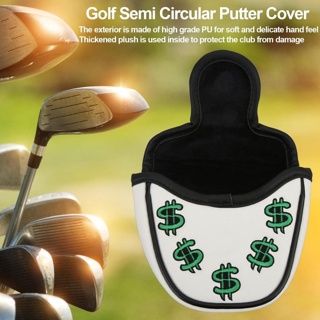 Putter Head Covers PU Leather Waterproof Sunscreen Putter Headcover      or with Magnetic Closure