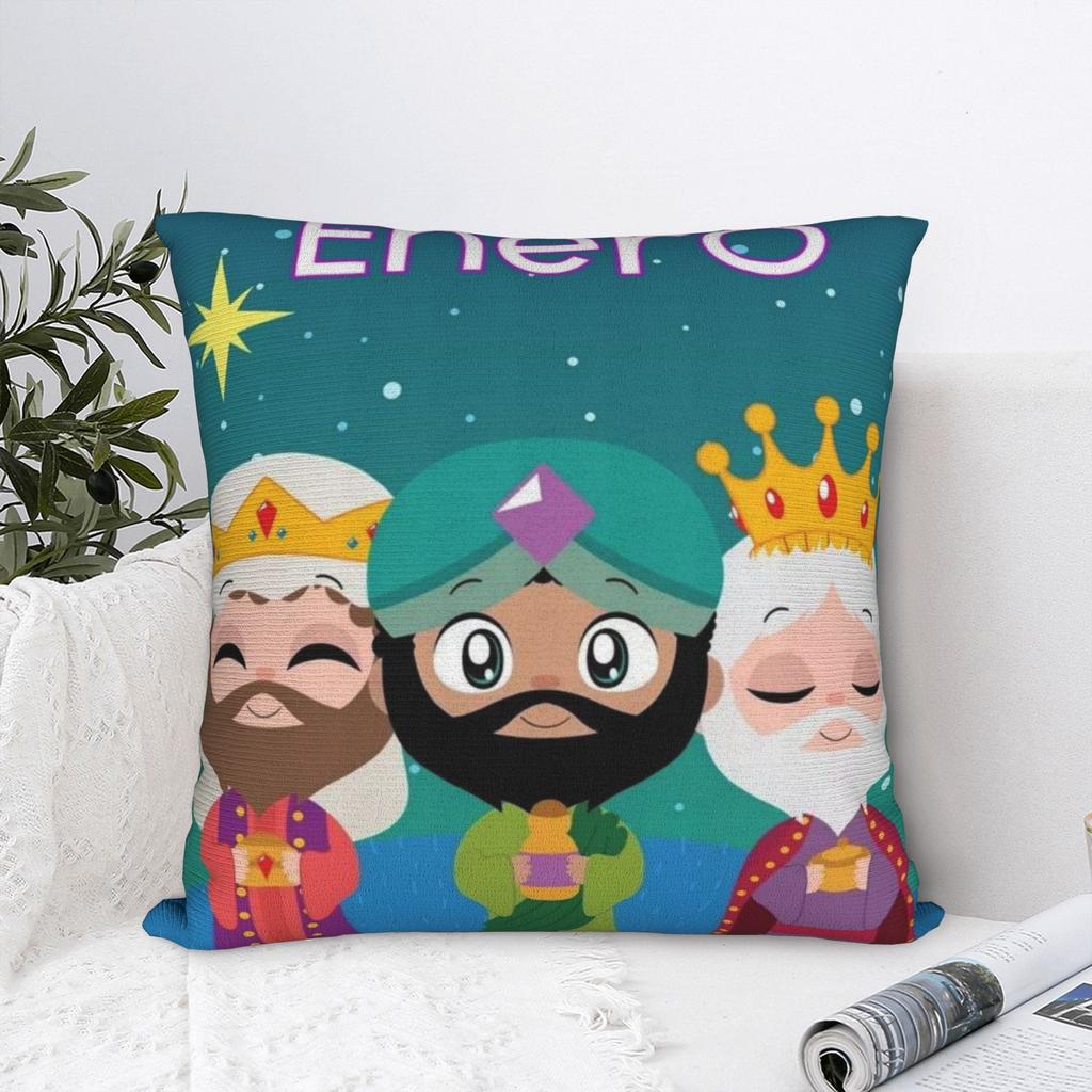 Día de los Reyes Magos Epifanía Three kings Pillow Cover Printed Cushion Cover Decor Throw Pillow Case Cover Home Multiple Sizes