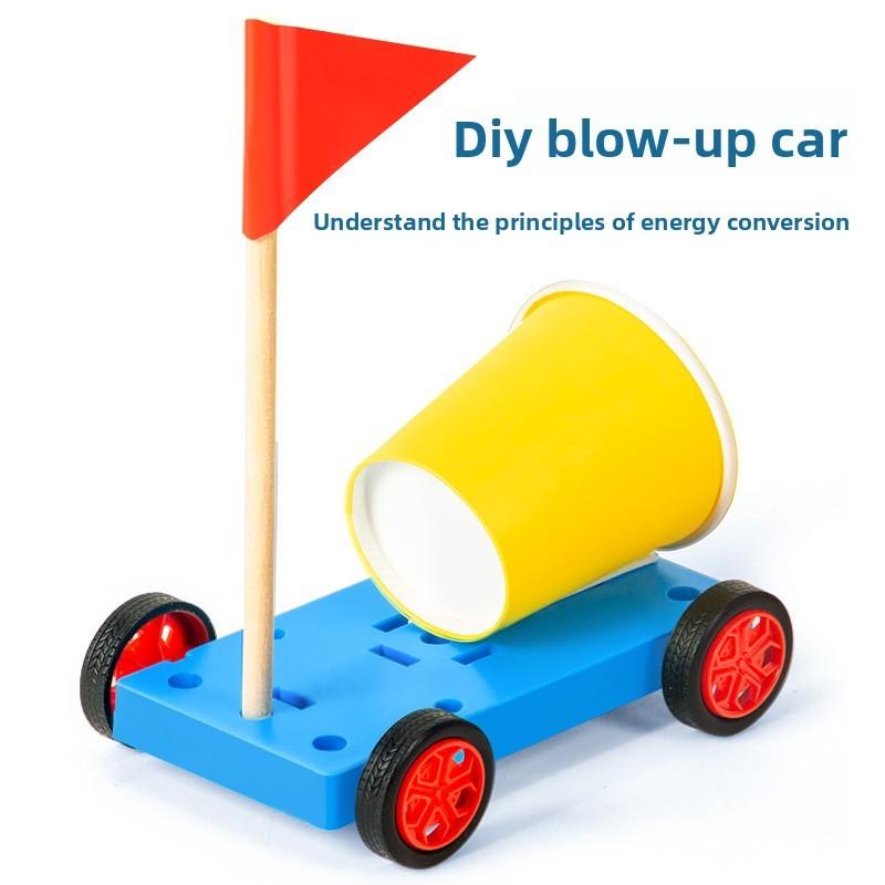 Science Experiment Diy Wind Car Kit For Kids Educational Physics Toy For Stem Learning