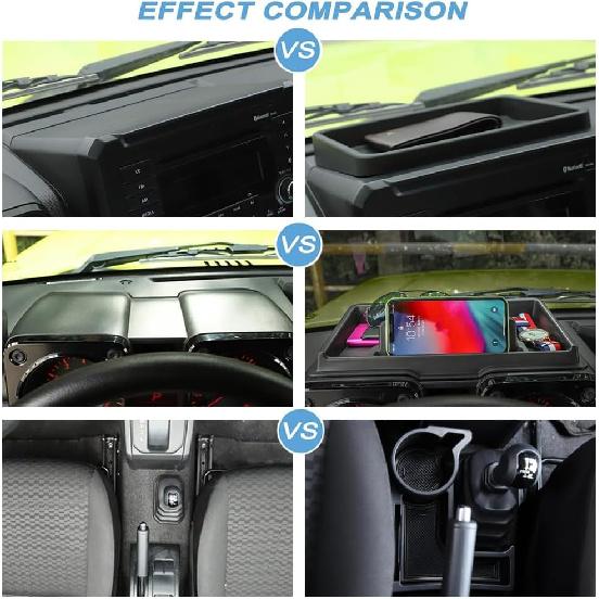 3PCS Center Console Organizer Gear Shift Tray Dashboard Storage Box Compatible with Suzuki Jimny 2019 2020 2021 2022 2023 2024 Interior Accessories