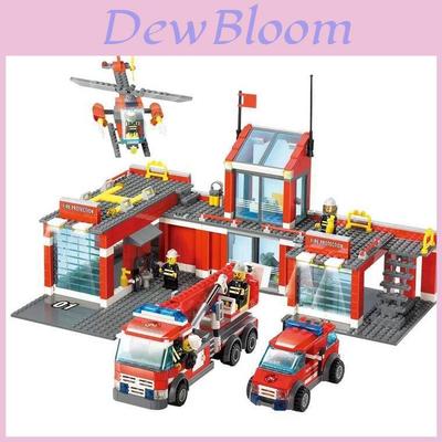 Police Fire Department Building Blocks Set For Kids Diy Construction Toys With Abs Plastic For Children