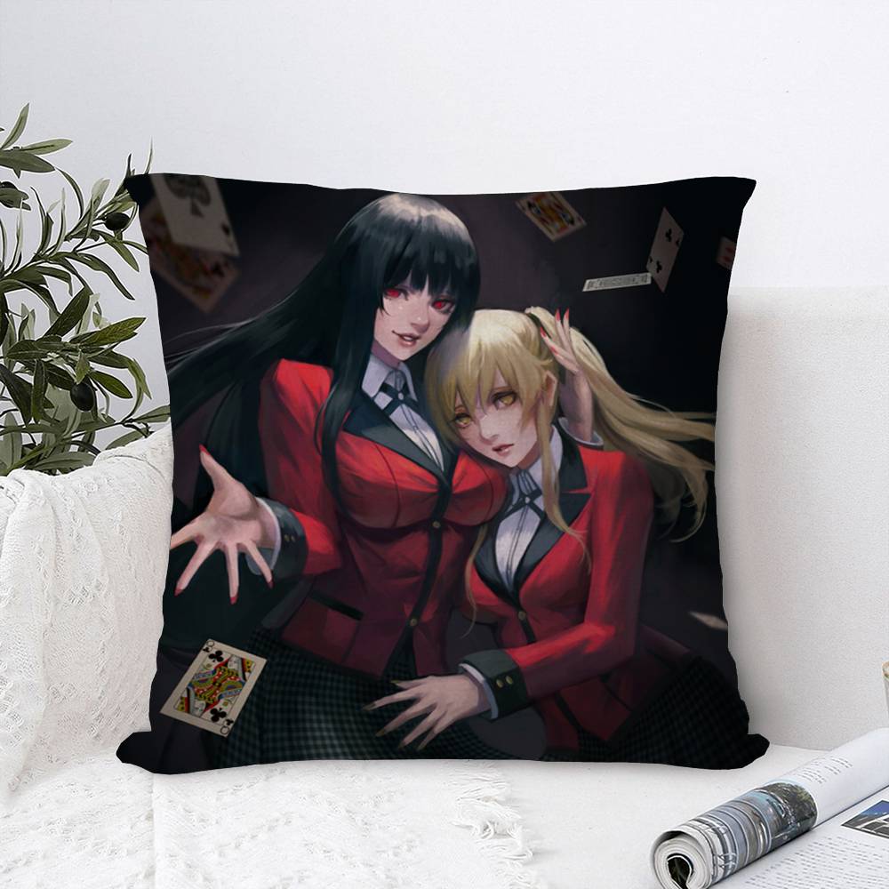 Japanese Manga Kakegurui Office Cushion Pillowcase Car Cushion Cover45X45CM Lumbar Pillowcase Sofa Pillowcover