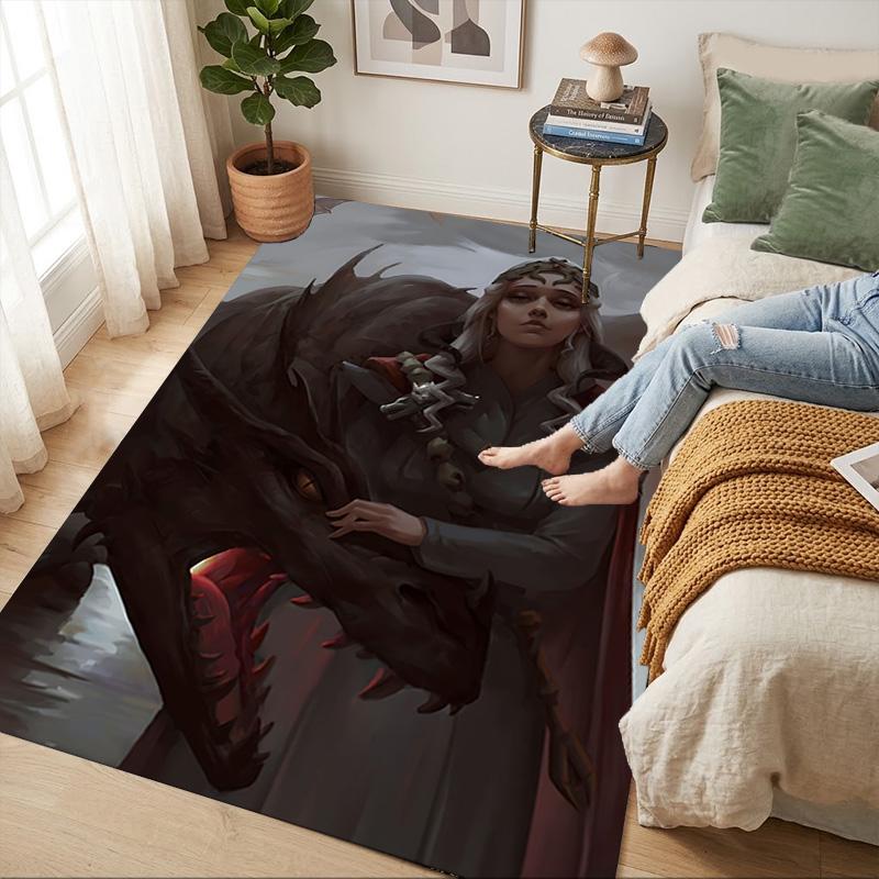 Dragon Queen Living Room Non-Slip Area Rug Soft Carpet for Bedroom Game Playroom Sofa Office Home Decor Doormat Christmas Gift C9211357
