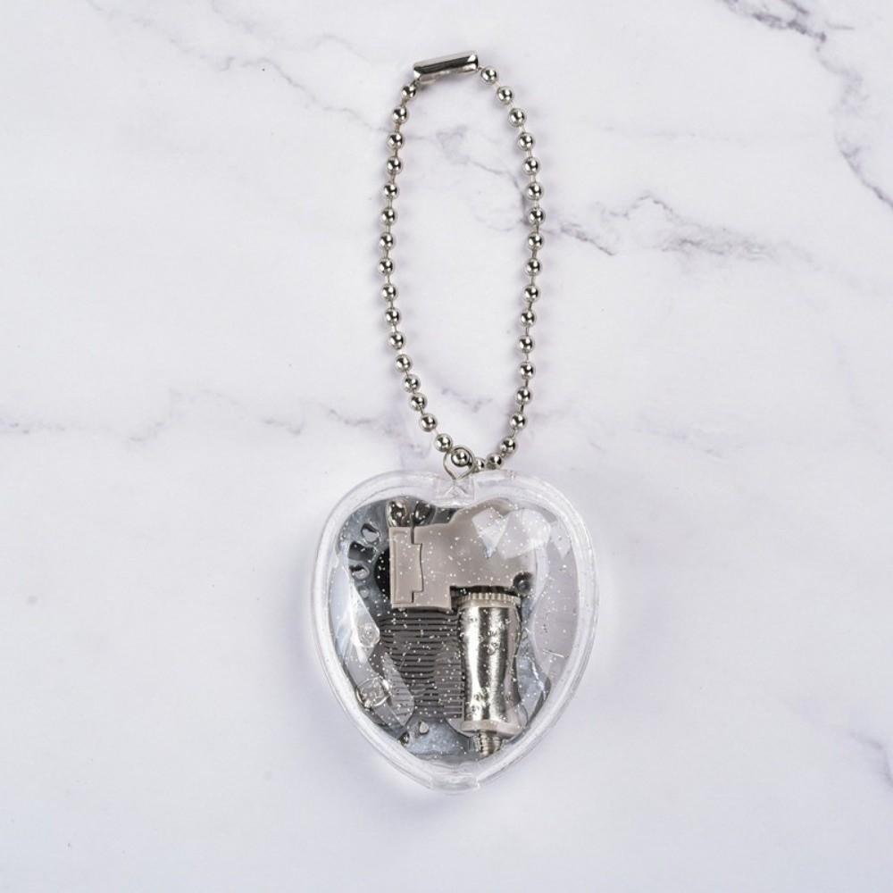 Mini Acrylic Music Box Keychain Acrylic Material Mini Mechanical Music Box  For Music Lovers