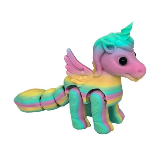 

Подвижные суставы Фигурка летающей лошади 3D-печать Статуэтка летающего пони Снятие стресса B