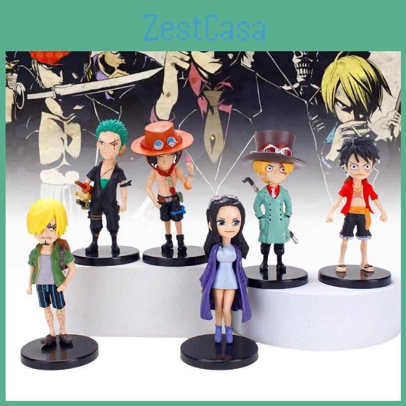 One Piece 6pcs Role Pvc Toy Model Desktop Decoration Children Christmas Gift