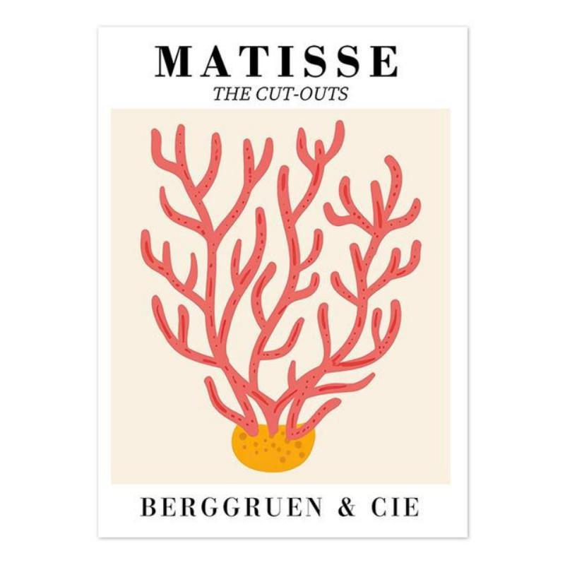 Matisse Simple Abstract Lines Plant Pumpkin Poster Living Room Bedroom Decoration Painting Core Oil Painting