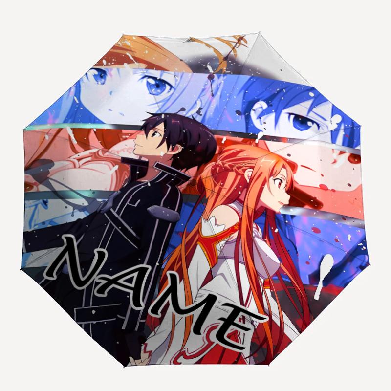 Personalized Name S-Sword Art Online Print Umbrella - Automatic Open/Close, Eight-Rib Durable Frame, Automatic Folding Umbrella
