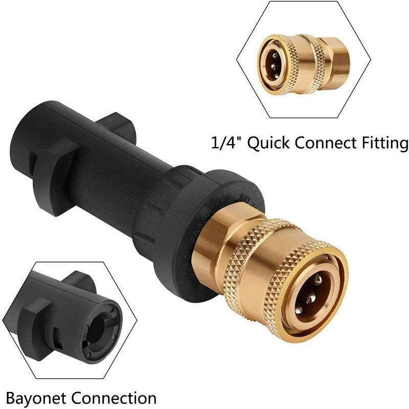 Hochdruckreiniger-Adapter Für Kärcher K-Serie (K2 Bis K7) – Messing-Schnellverschluss, Bis 2000 Psi, Inkl. Düsenanschluss