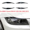 2Pcs Car Front Headlight Eyebrow Eyelid Cover For BMW 3 Series E90 E91 320i 330i  2005-2012 ABS  Black/Carbon Look Stickers