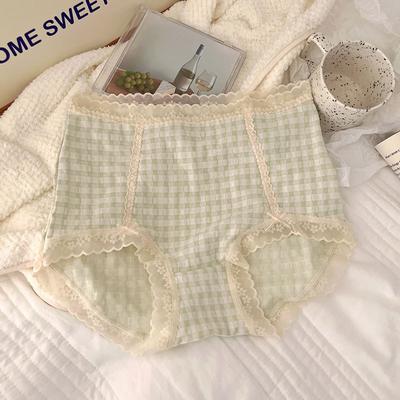 Big Size Waffle High Waisted Triangle Panties Sweet Cute Breathable and Hip Hugging Women’s Panties