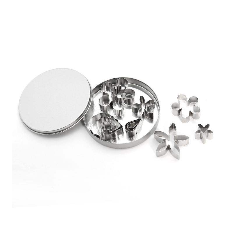12Pcs Stainless Steel Flower & Leaf Cookie Cutter Set Cake Biscuit Chocolate Baking Mold Cake Decoration Tools Donut Cutter Kit