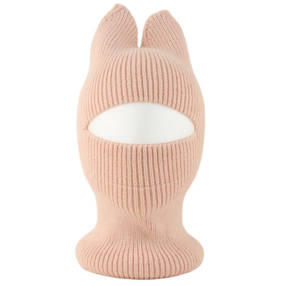 Crochet Ears Protection Hat Knitted Balaclava Hat Cute Kids Hat  Face Cover