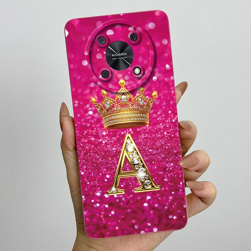 For Huawei Nova Y90 (CTR-LX2) / Nova Y91 (STG-LX1) Fashion Initial Letter Couple Phone Case Soft Silicone TPU Protective Casing