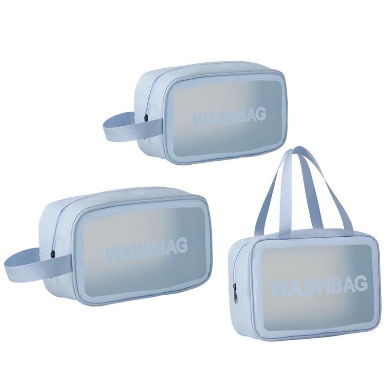 Large Portable Transparent PVC Toiletry Bag - Frosted, High Capacity Travel Storage