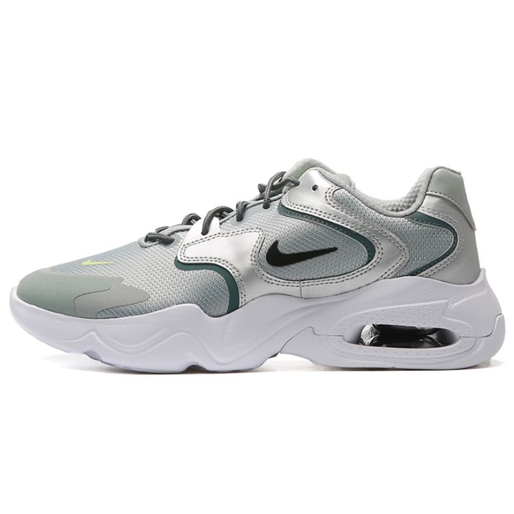 Nike Air Max 2X Retro Sports Mesh Fabric Synthetic Leather Low-Top Air Cushion Casual Running Shoes Men Sneaker Silver Gray CK2943-007