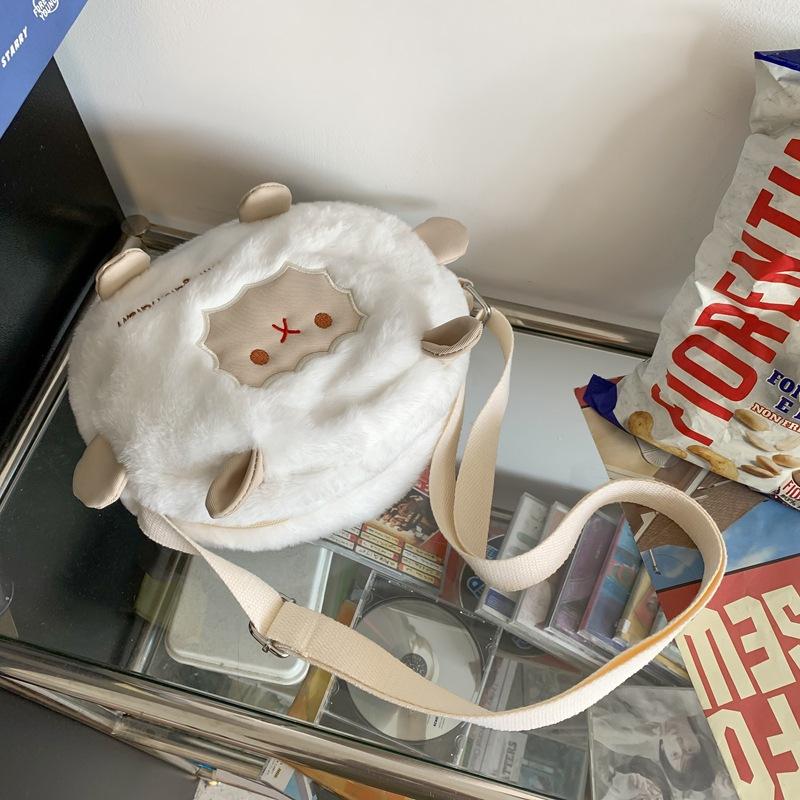 

Мультяшная маленькая белая кашемировая сумка женская сумка-мессенджер милая девочка для повседневного выхода хранение мобильного телефона наплечная сумка