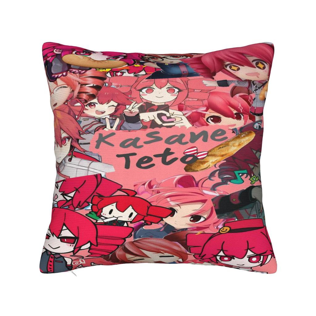 Pearto Poteto Anime Kasane Teto Virtual Singer Pillow Cover Square Pillow Case Cushion Cover Pillowcases For Home Decoration