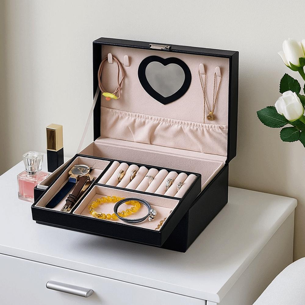 Dustproof Double Layer Jewelry Box Large Capacity Cosmetics Box Jewelry Storage Box  Bracelets