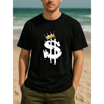 European Sizes  Print Round Neck T-shirt | Versatile Daily Top, Suitable for Daily and Home Wear, Casual Style, Medium Stretch Fabric