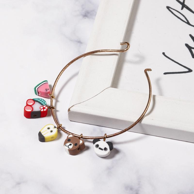 50pcs Fruit Soft Polymer Clay Beads Pottery Loose Spacer Beads For Jewelry Making DIY Bracelets Necklace Earrings Accessories