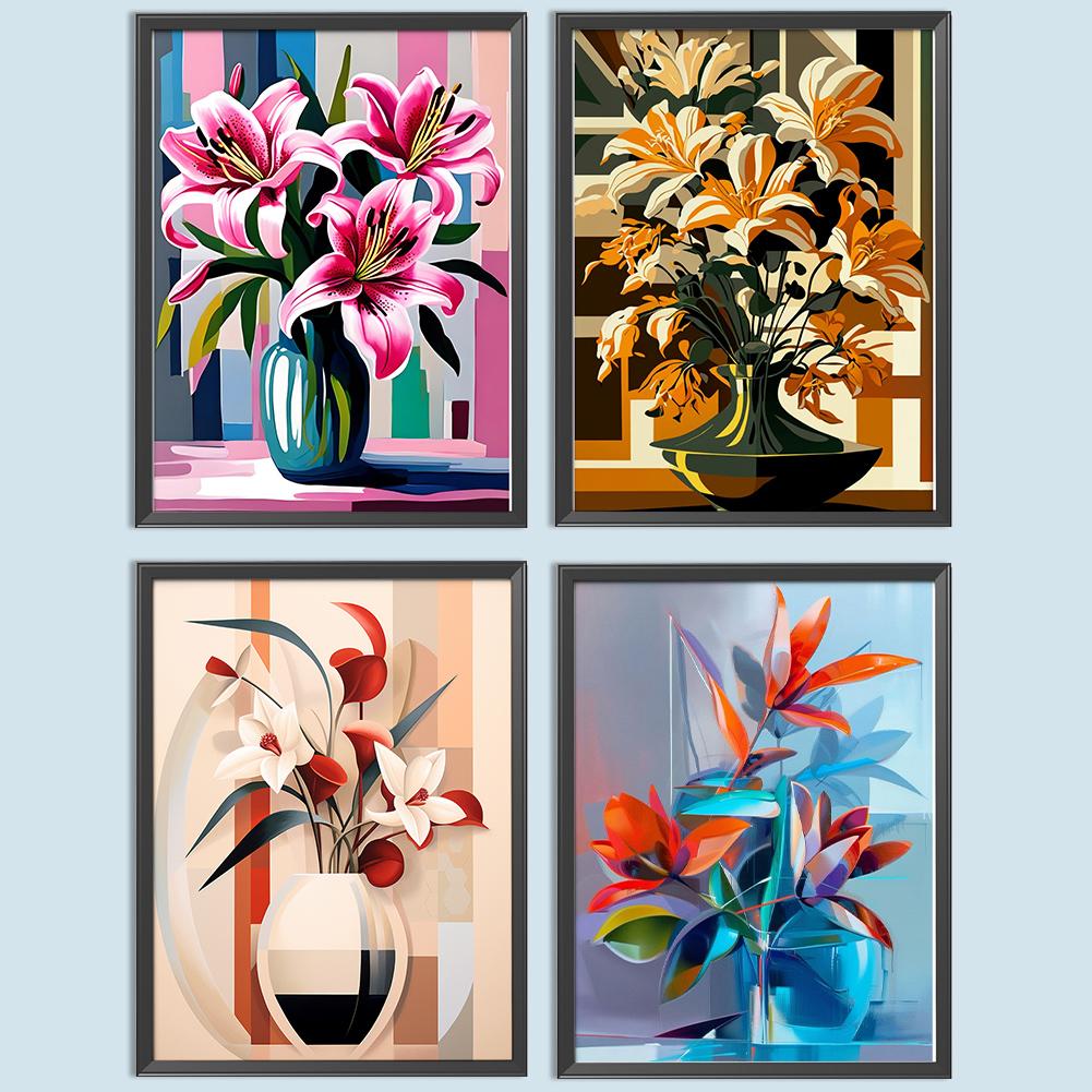 5D DIY Full Round Drill Diamond Painting Geometric Flower Home Decor Art Craft