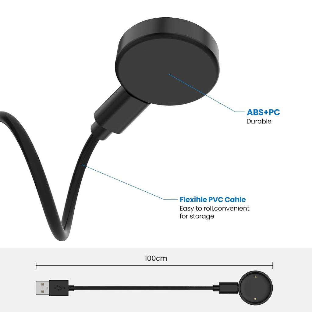 Intended for Amazfit Active 2 / Bip 6 Charger Cable Dock 3.3ft USB C Cable Portable Replacement Smartwatch Type-C Charging Stand Station Cord
