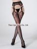 Anti-Snag Open Crotch Black Fishnet Sexy Jacquard Stockings