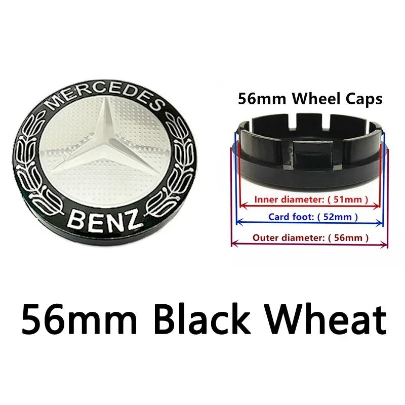 4ks 56mm 60mm 68mm 75mm 3Pin Pro Mercedes Benz Auto Krytky Středů Kolek Disků Krytky Nábojů Znak W202 W220 W213 W210 W164 E200 E260 E300
