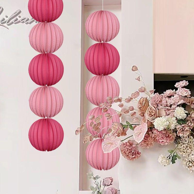 Our Home Wedding Lantern Set: Atmosphere-Enhancing Pull Flower Decorations with Double Happiness Hanging Ornaments