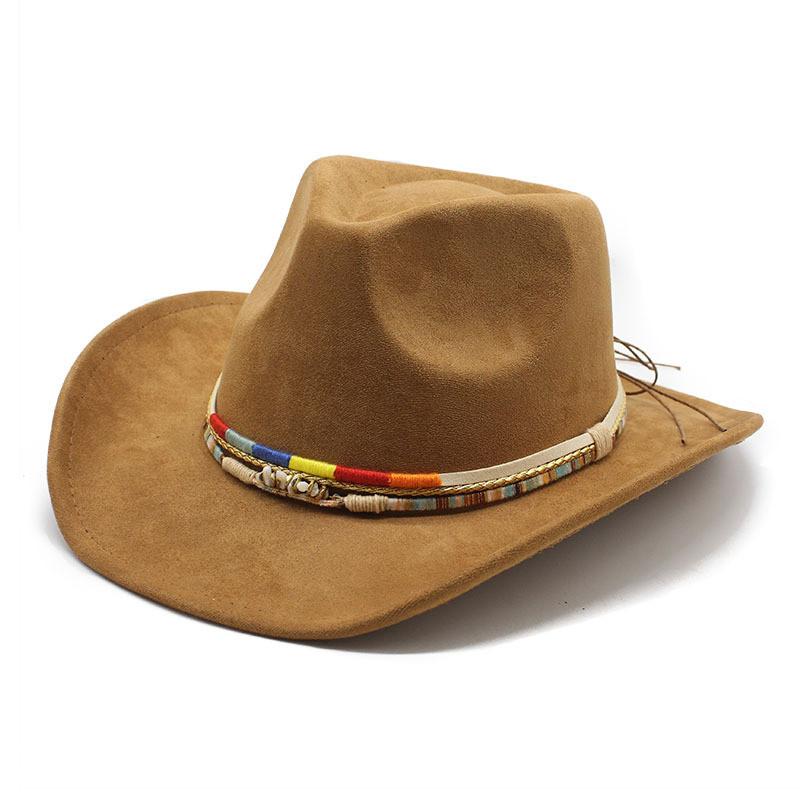 Ethnic Style Fedora Hat With Water Ripple Embellishments For Women Men And Performance Use