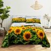 Sunflower Bed Sheets and Pillowcases for Single Double Beds Bedsheets Set with Pillow Case 2pcs 3pcs Queen Full Size 3D Soft