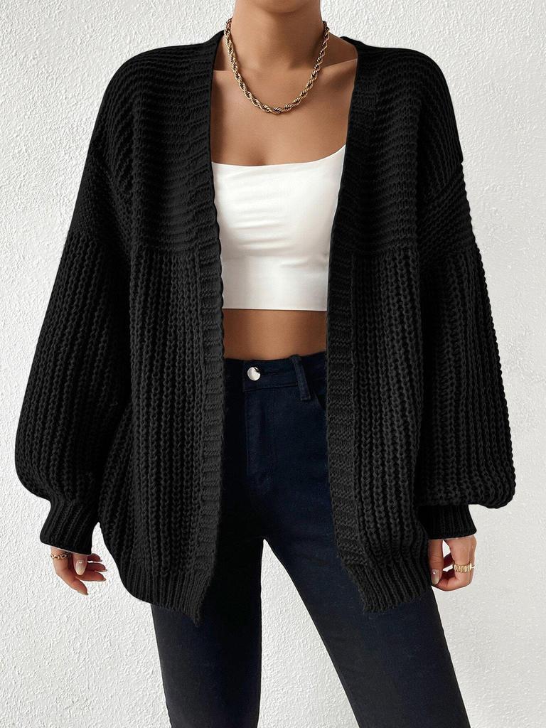 2026 Women's Solid Color Knit Loose Cardigan Sweater - Versatile, Simple, and Cozy