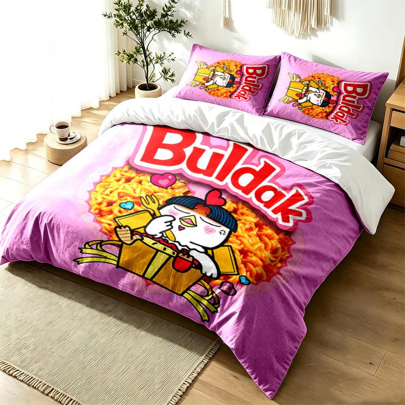 Buldak 3pc Duvet Cover Set Simple Modern Bedding Set Wrinkle Resistant Soft Fabric All Season Use a perfect gift