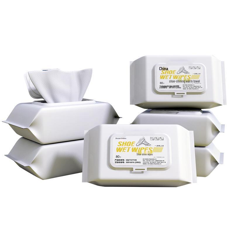 80-Pack Shoe Cleaning Wipes - Instant Stain Removal, Degreasing, and Brightening for White Sports Shoes.