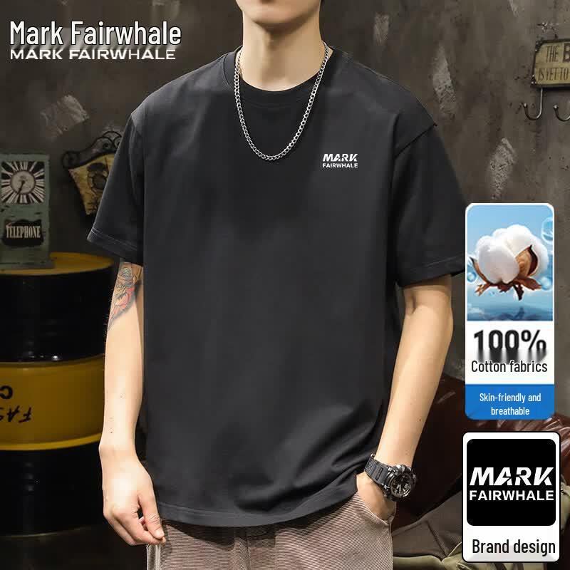Мужская повседневная хлопковая футболка Mark Fairwhale 2XL чёрный