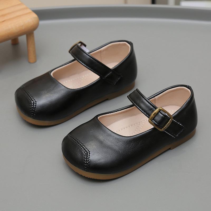 New Korean Style Girls' Autumn Fashion Comfortable Soft Sole Casual Leather Shoes