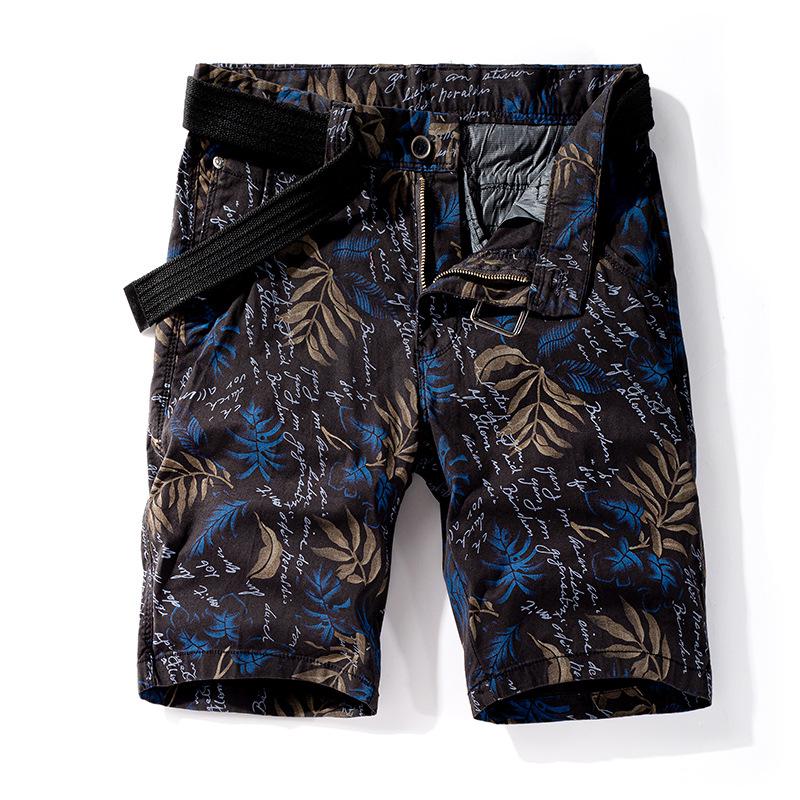 Men's Trendy Patterned Workwear Shorts: Fashionable & Versatile Summer Style