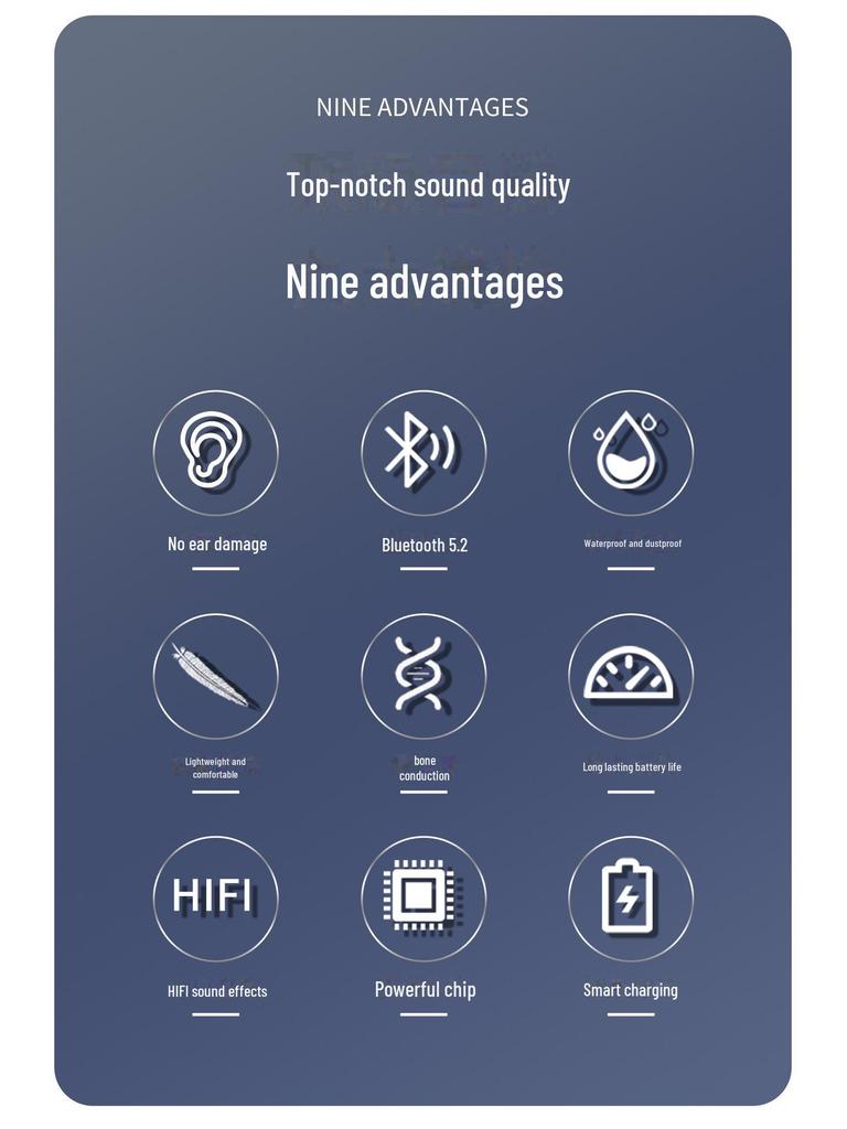 X1 Sound Conduction Bluetooth Sports Headset with TF Card, Heavy Bass, Wireless for Music and Gaming