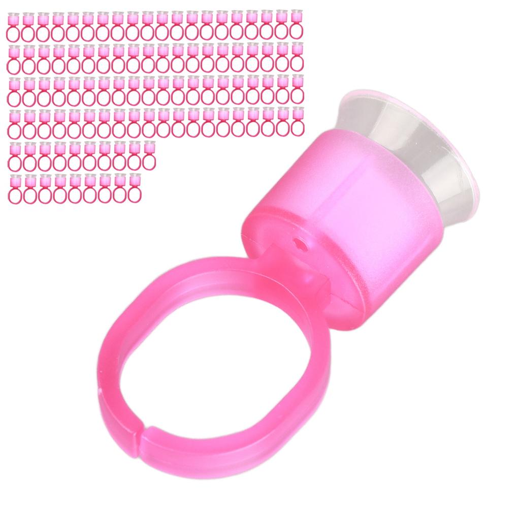 100pcs Tattoo Ink Ring Cup Disposable Microblading Pigment Cup Holder with Sponge