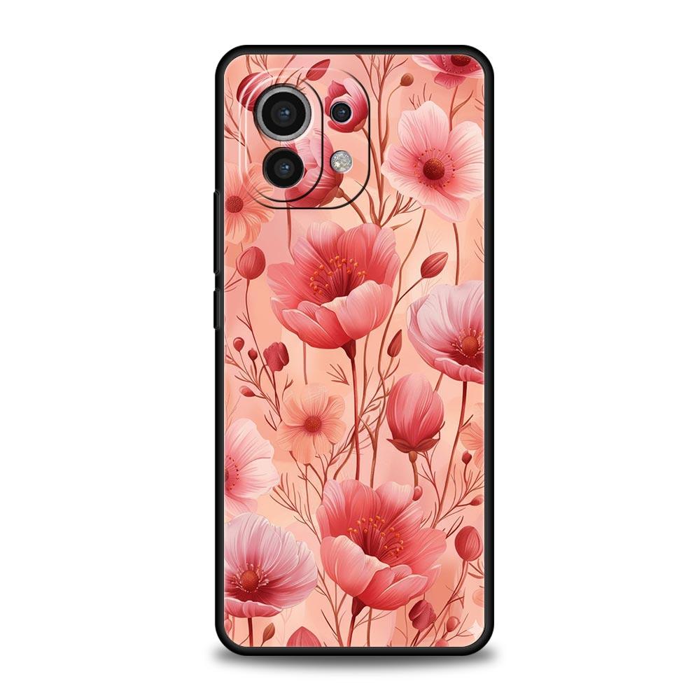 Abstract Plants Flower Phone Case Cover for Xiaomi Mi 17 15 14 13 12 11 Ultra 15T 14T 13T 12T 11T Pro Lite 5G Soft TPU Shell Bag